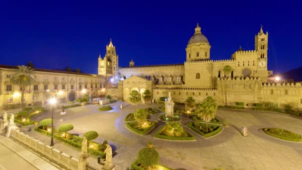 Palermo Itália Catedral Desde Manhã — Vídeo de Stock