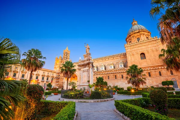 Palermo Italien Vid Palermos Katedral Morgonen — Stockfoto
