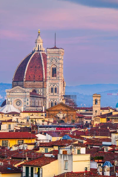 Florence Italy Skyline Landmark Buildings Duomo Dusk — Stock Photo, Image