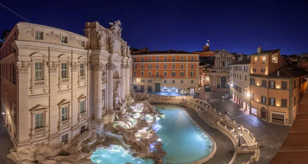 Rome Italy Panorama Overlooking Trevi Fountain Twilight — Stock Photo, Image