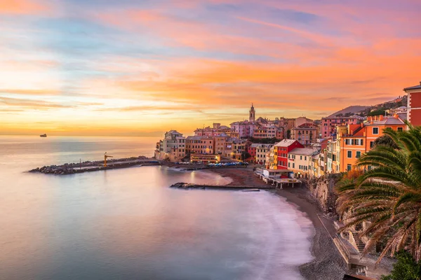 Bogliasco Genoa Talya Akdeniz Üzerinde Gün Batımında Ufuk Çizgisi — Stok fotoğraf