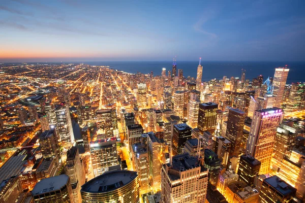 Чикаго Іллінойс Сша Повітряна Лінія Озера Мічиган Відразу Після Заходу — стокове фото
