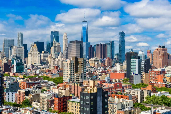 Nueva York Nueva York Estados Unidos Skyline Del Bajo Manhattan —  Fotos de Stock