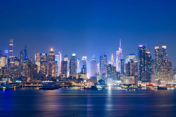 New York New York Usa Midtown Skyline Der Abenddämmerung Vom — Stockfoto