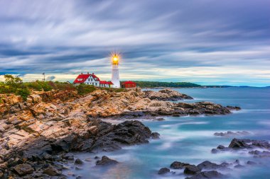 Cape Elizabeth, Maine, ABD Portland Head ışık. 