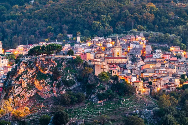 Novara Sicilia Sicily Italy Village Dusk — стоковое фото