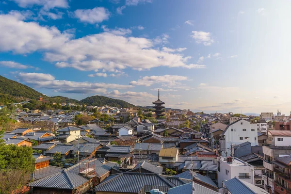 Kyoto Giappone Panorama Urbano Sul Tetto Nel Quartiere Storico Higashiyama — Foto Stock
