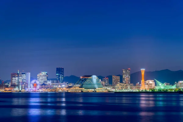 Kobe Japón Horizonte Del Puerto Atardecer — Foto de Stock