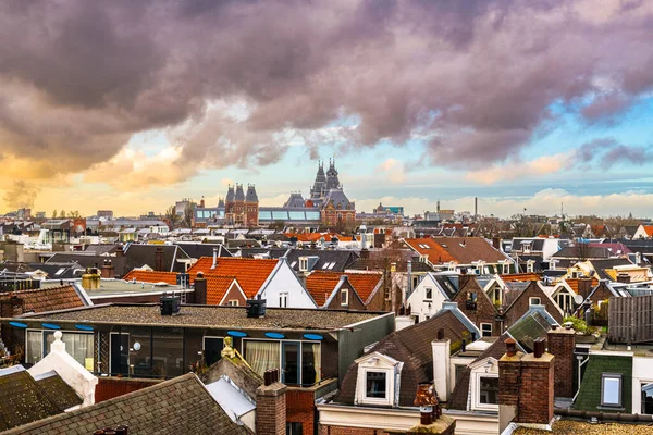 Amesterdão Países Baixos Vista Paisagem Urbana Pijp Entardecer — Fotografia de Stock