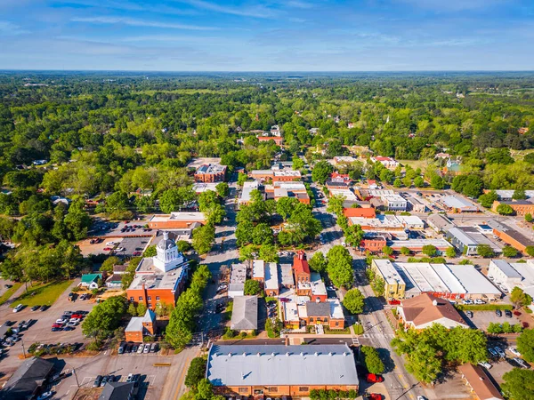 美国佐治亚州麦迪逊市俯瞰市中心历史城区 — 图库照片
