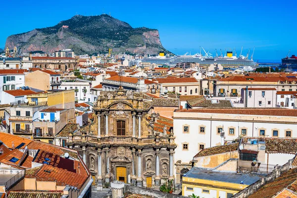 Palermo Italië Uitzicht Het Stadsgezicht Richting Pellegrino Haven — Stockfoto