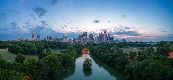 Atlanta Georgia Verenigde Staten Met Uitzicht Piedmont Park Schemering — Stockfoto