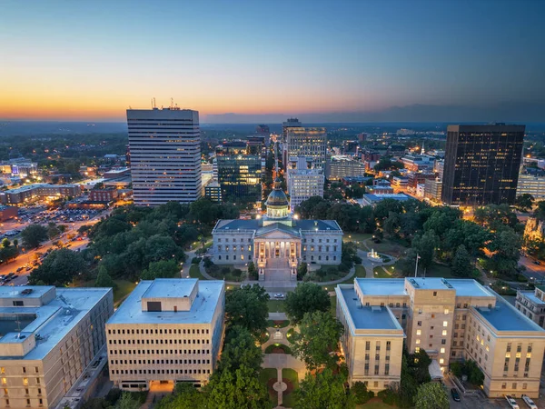 Columbia South Carolina Verenigde Staten Downtown Cityscape Schemering — Stockfoto