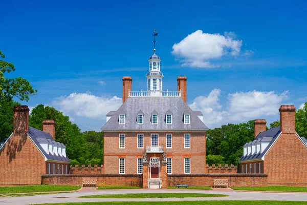 Williamsburg Usa May 2023 Governor Palace 重建显示维吉尼亚殖民地总督和两个后殖民地总督的官邸 — 图库照片