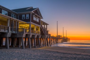 Jennette's Pier in Nags Head, North Carolina, USA at dawn. clipart
