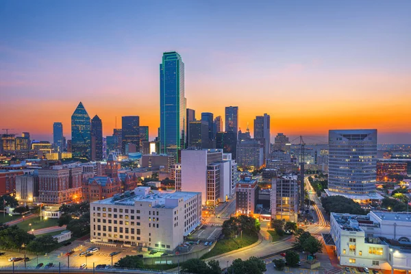 Dallas Texas Usa Skyline Del Centro Città All Alba — Foto Stock