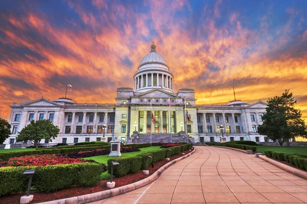 Little Rock Arkansas Estados Unidos Desde Capitolio Estatal Atardecer — Foto de Stock