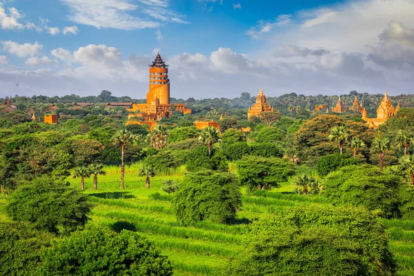 Bagan Myanmar Con Torre Osservazione Templi — Foto Stock