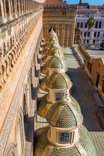 Kleine Koepels Palermo Kathedraal Palermo Sicilië Italië — Stockfoto