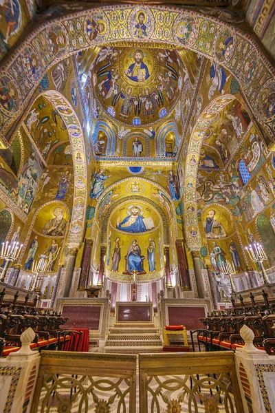 Palermo Talya Kasım 2022 Cappella Palatina Mozaikleri Kilisenin Tarihi Yüzyıla — Stok fotoğraf