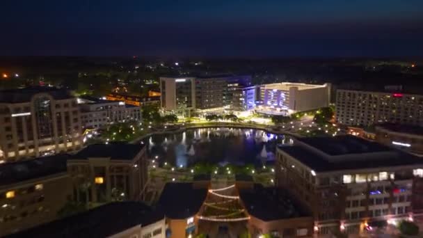 Newport News Virgínia Eua Centro Cidade Cima Crepúsculo — Vídeo de Stock