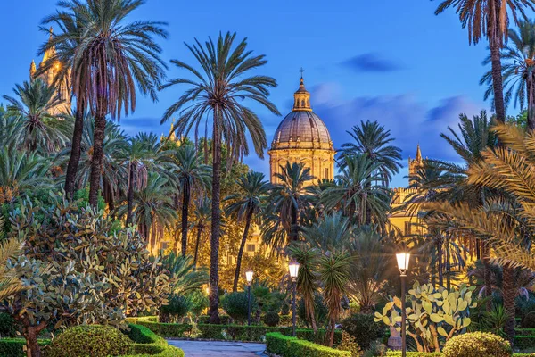 Palermo Italien Den Öffentlichen Gärten Der Villa Bonnano Morgengrauen — Stockfoto
