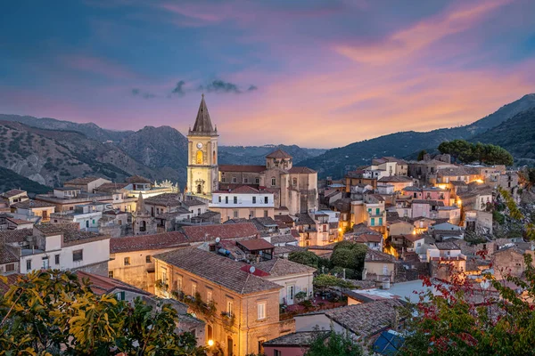 Novara Sicilia Sicilië Italië Dorp Bij Dageraad — Stockfoto
