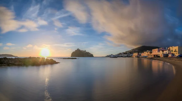Ischia Italy Coastal Landscape Panorama Early Morning — Fotografia de Stock