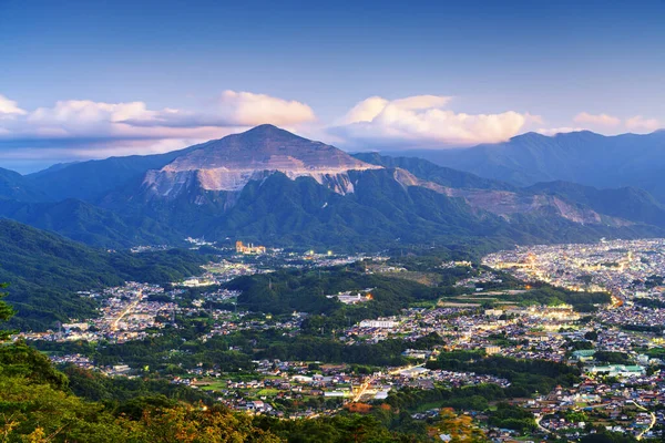 Chichibu Saitama Japonia Buko Mountain Niebieskiej Godzinie — Zdjęcie stockowe
