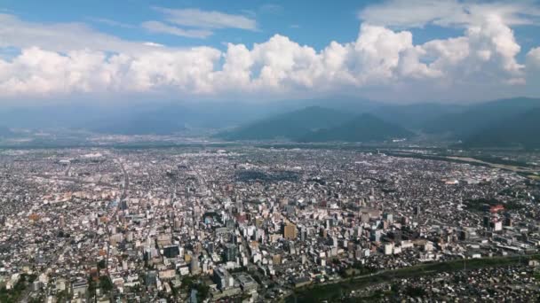 Ciudad Nagano Japón Paisaje Urbano Desde Arriba — Vídeos de Stock