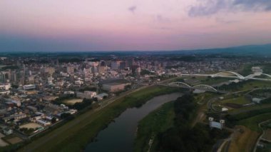 Toyotashi, Aichi, Japonya 'da sabah.