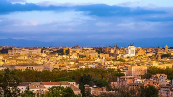 Rome Italy Time Lapse Dusk Till Night — Stock Video