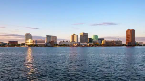 Norfolk Virginia Estados Unidos Skyline Bahía Chesapeake Desde Día Hasta — Vídeos de Stock