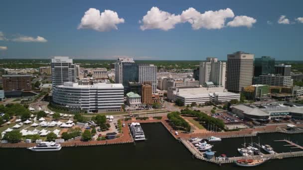 Norfolk Virginia Usa Stadtbild Der Innenstadt Über Dem Elizabeth River — Stockvideo