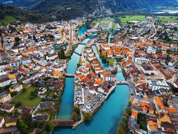 Інтерлакен Швейцарія Річці Ааре Зверху — стокове фото