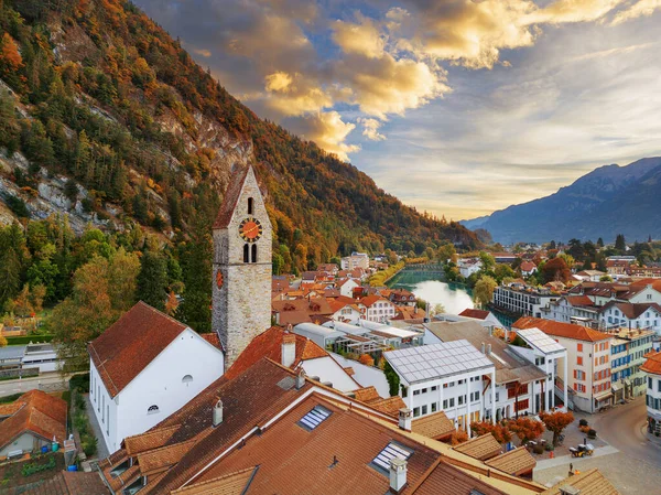Інтерлакен Швейцарія Зверху Площі Світанку — стокове фото
