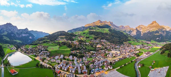 Engelberg Switzerland Panorama Alps Twilight — Stock Photo, Image