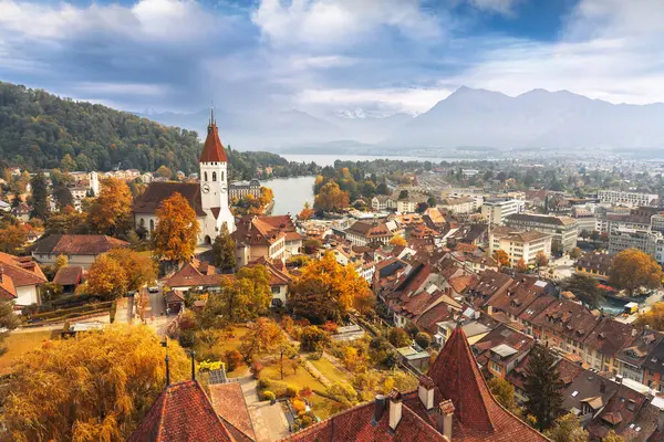 Тун Швейцарія Міський Пейзаж Восени — стокове фото