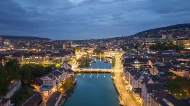 Zurich Switzerland Overlooking Limmat River — Stock Video