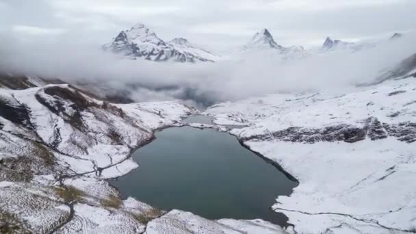 Lago Bachalpsee Svizzera Dopo Prima Neve Invernale — Video Stock