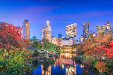 Central Park during autumn in New york City at twilight. clipart