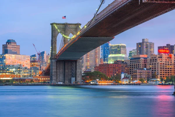 Brooklyn Köprüsü New York Abd Brooklyn Doğru Ilerliyor — Stok fotoğraf
