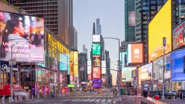 Nova Iorque Nova Iorque Eua Novembro 2023 Times Square Amanhecer — Vídeo de Stock