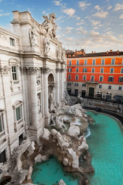 Rom Italien Stadslandskap Med Utsikt Över Fontana Trevi Gryningen — Stockfoto