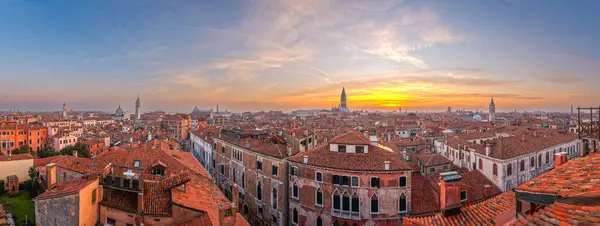 Vista Del Horizonte Azotea Venecia Italia Atardecer — Foto de Stock