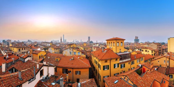 Bologna Italy Rooftop Skyline Famous Historic Towers Dusk — Stock Photo, Image
