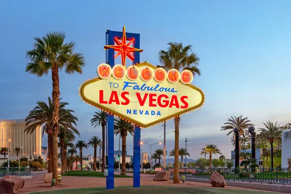Las Vegas Νεβάδα Ηπα Στο Καλωσόρισμα Στο Λας Βέγκας Υπογράψτε Φωτογραφία Αρχείου