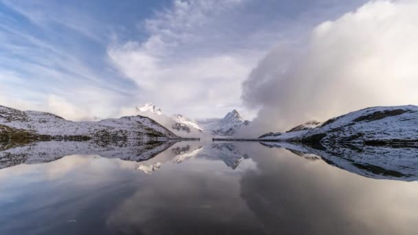 Λίμνη Bachalpsee Ελβετία Μετά Πρώτο Χειμερινό Χιόνι — Αρχείο Βίντεο