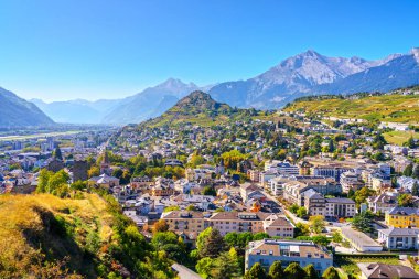 Sion, Switzerland in the Canton of Valais in the afternoon. clipart