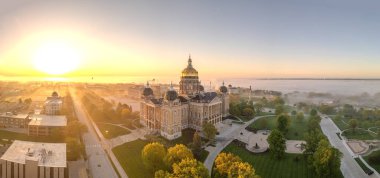 Des Moines, Iowa, USA with the Capitol Building clipart